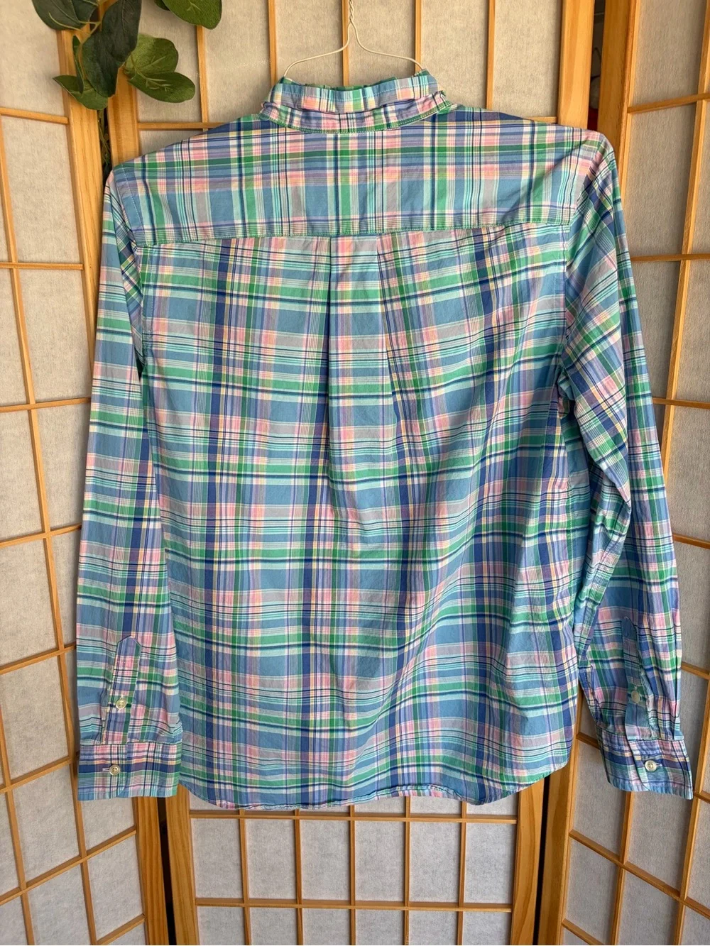 Ralph Lauren Pastel Plaid Button-Down Shirt - Blue, Green, Pink